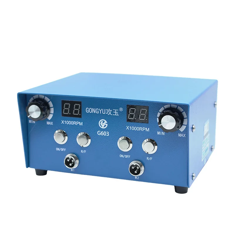 G602 Brushless Carving Micromotor with 106 Double‑chuck Handpiece, High Power Jade Wood Nuclear Carving Polishing Machine