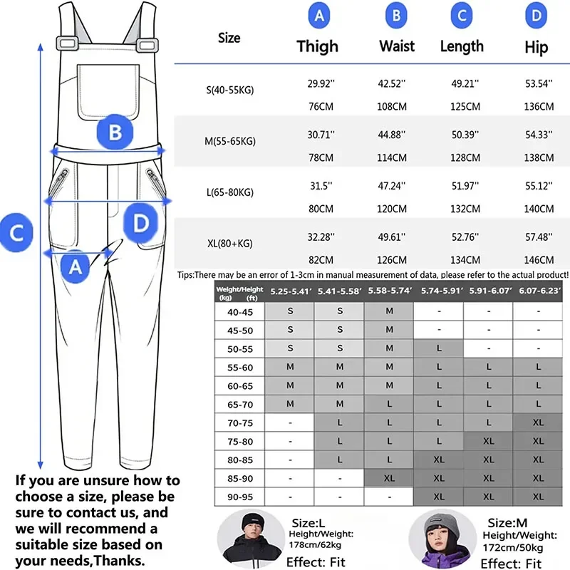 Pantalon de ski à bretelles imperméable pour homme et femme, coupe-vent, 3L, degrés froids, snowboard, sports de plein air, hiver, 2025