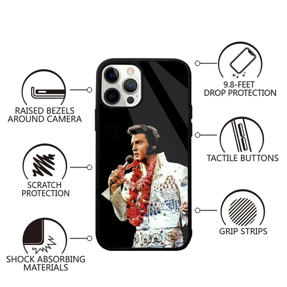 Cat King E-Elvis Presley Singer Phone Case For iPhone 15,14,13,12,11,Plus,Pro,Max Mini Magsafe Magnetic Wireless Charging