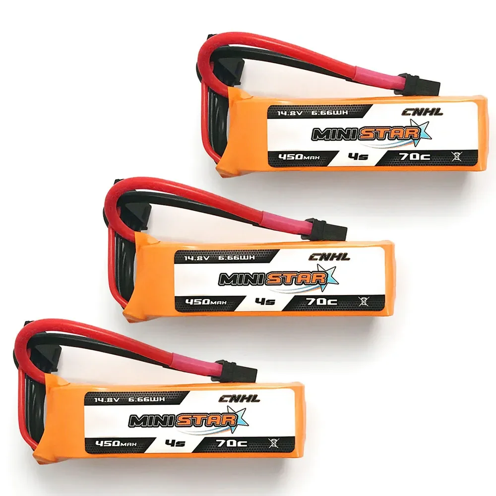 

3PCS Lipo Battery 4S 14.8V 450mAh 70C MiniStar With XT30U Plug For Mini Quad RC FPV Airplane Quadcopter Drone Racing Hobby