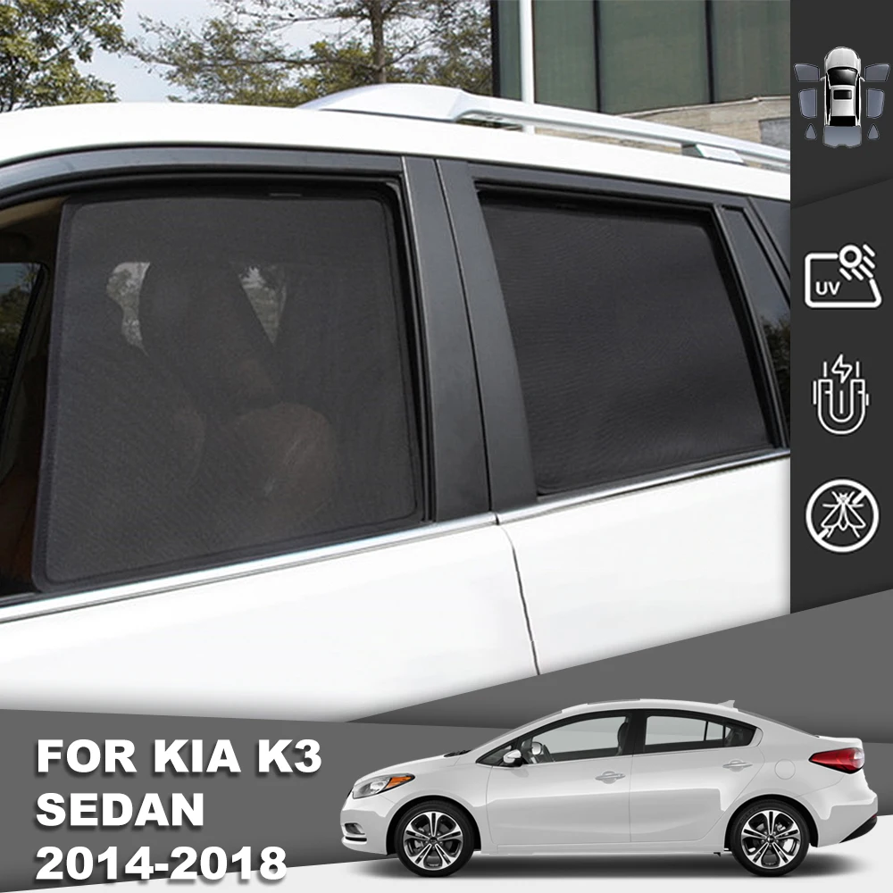 Для Kia Forte K3 Cerato Sedan MK2 2013-2018: Магнитные солнцезащитные шторки на лобовое стекло и боковые окна для защиты детей