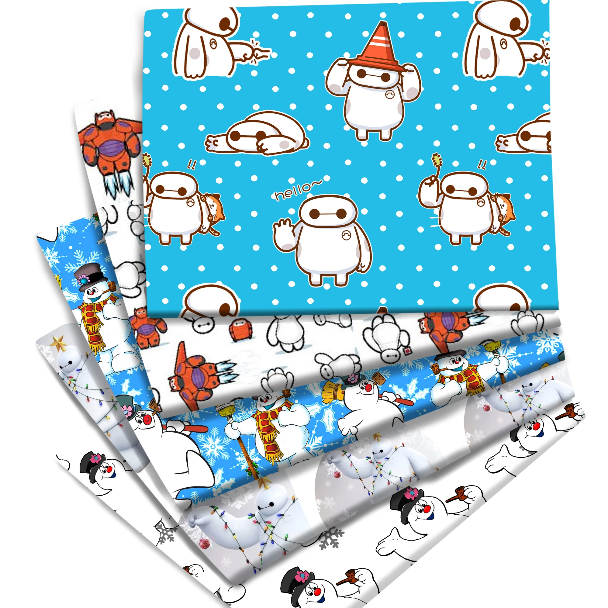 Sale Disney Big Hero Baymax Cotton Fabric Printed Cloth Sewing Quilting Patchwork Needlework DIY Handmade Material Accessories