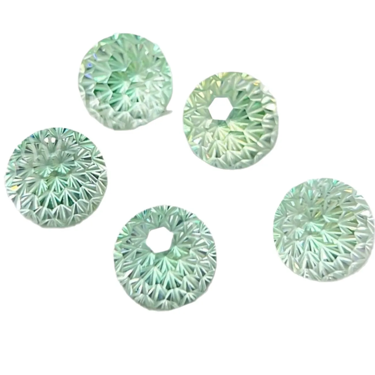 

6mm Round Stone Firework-cut Gradient Two-tone Celestial Fire-cut Zircon Loose Stone Nail art Fashionable Christmas Gifts