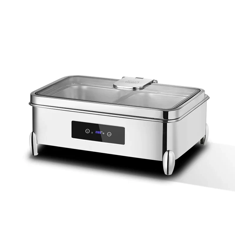 

Электрический мармит AIRUISI с автоматическим открыванием крышки, датчиком, из нержавеющей стали 304, 9 л, 400 Вт, для подогрева еды на фуршетах, с пультом ДУ