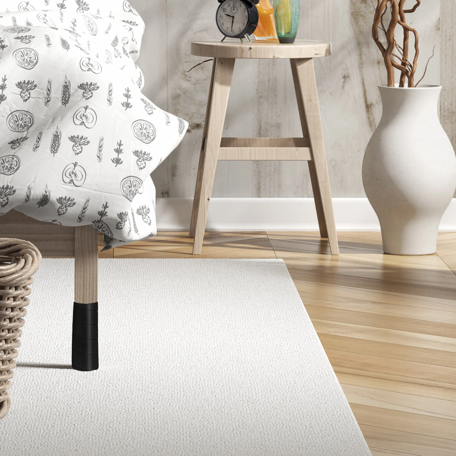 

4pcs Bed Frame Leg Protectors Heavy Duty Furniture Leg Covers Noise Reducing Scratch Proof For Beds Chairs Tables Silicone Caps