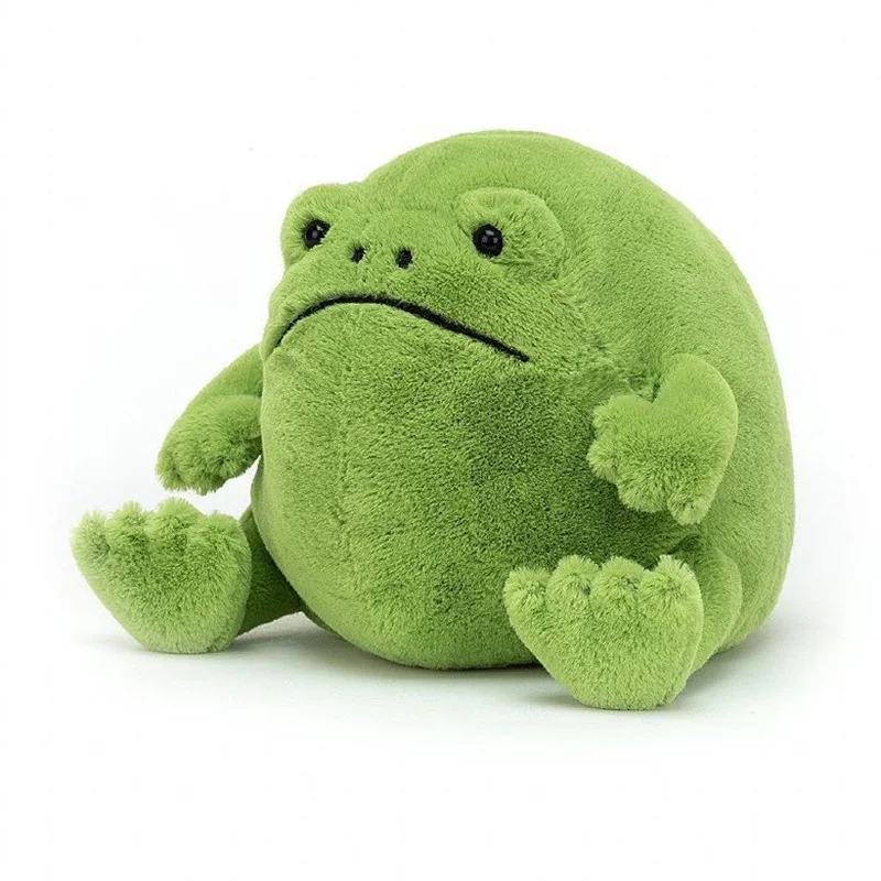 Cartoon Green Frog Stuffed Animal Plush Toy with Crystal Super-Soft 3D PP Cotton Filling Cuddly Pillow Ideal as a Birthday Gift