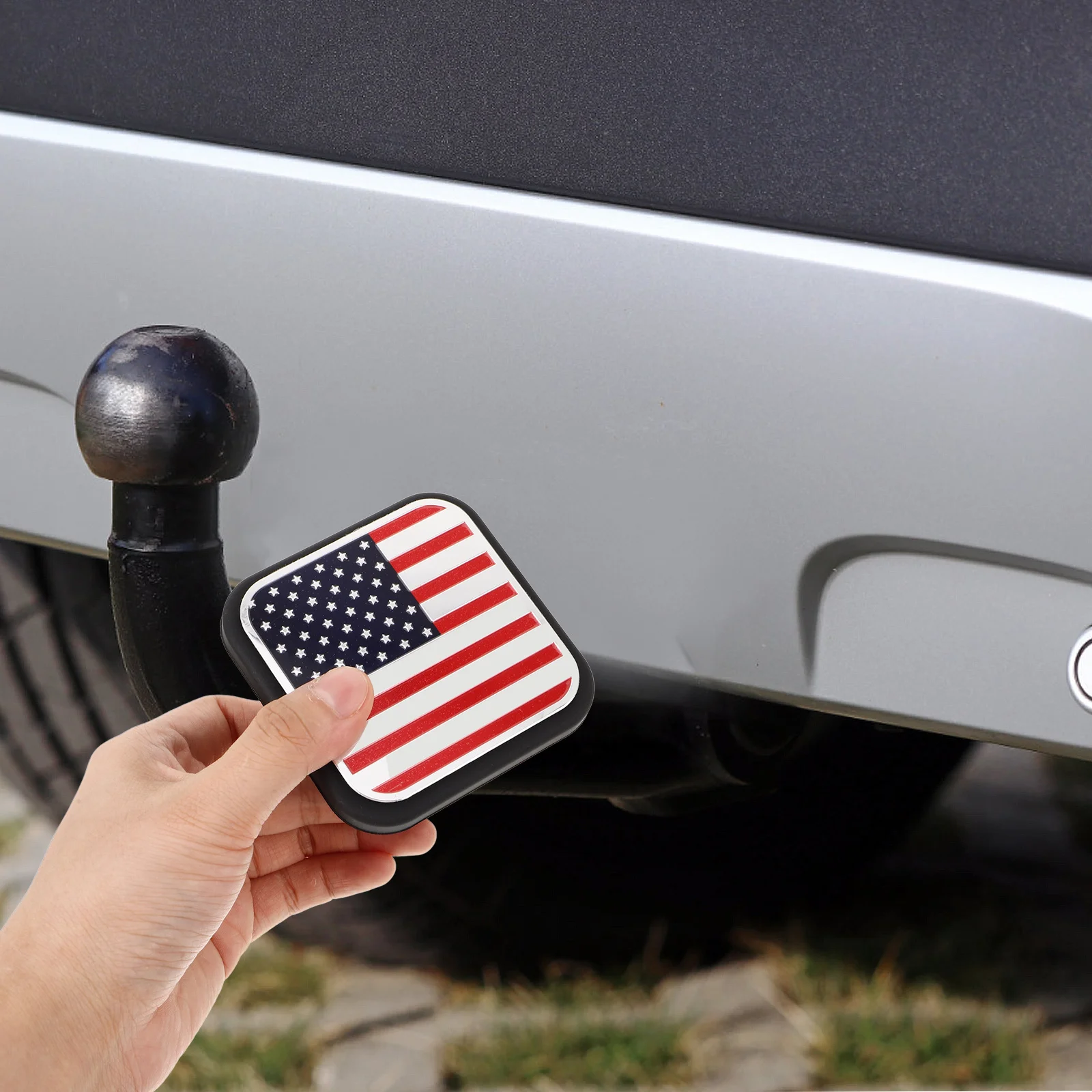 Penutup Hitch Trailer 2 Inci Desain Bendera Amerika Tutup Tabung Receiver Untuk Truk RV Trailer Aksesoris Hitch Penarik Kendaraan