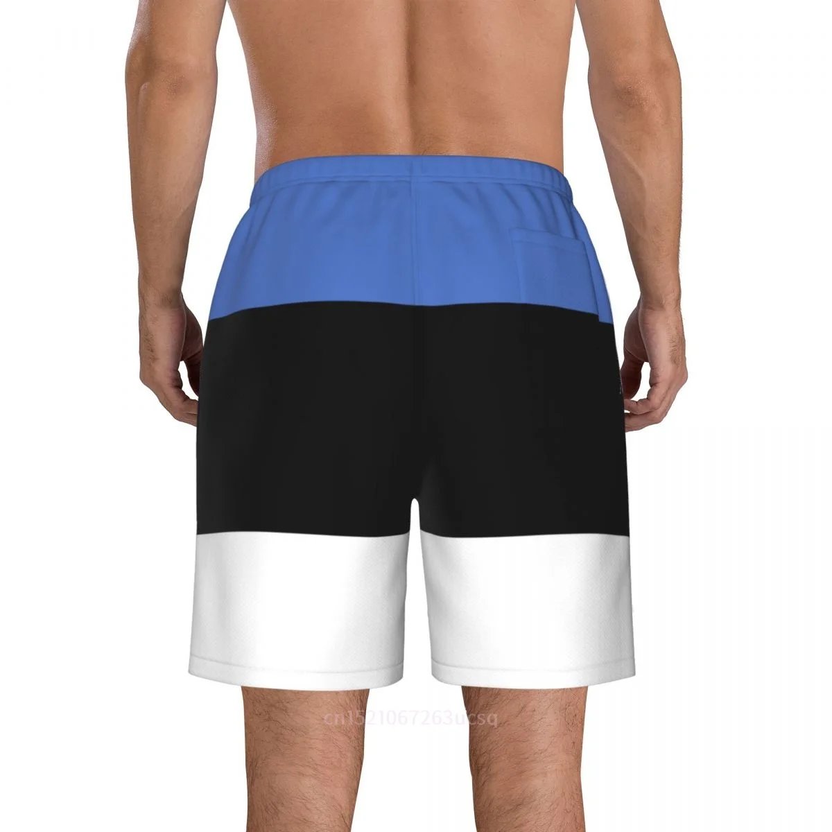 2025 الصيف البوليستر إستونيا علم الدولة ثلاثية الأبعاد مطبوعة الرجال مجلس السراويل جيب الشاطئ تشغيل سراويل صيفية