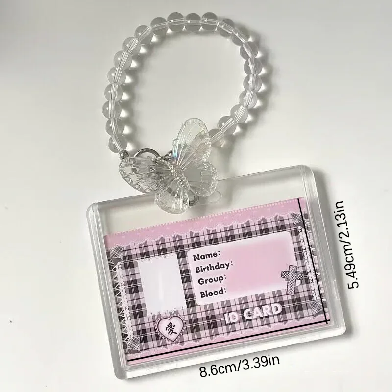 التصميم الإبداعي Kpop Photocard حامل حامل بطاقة شفافة المفاتيح صور الأكمام حافلة بطاقة الطالب بطاقة حالة حامي الصورة #2