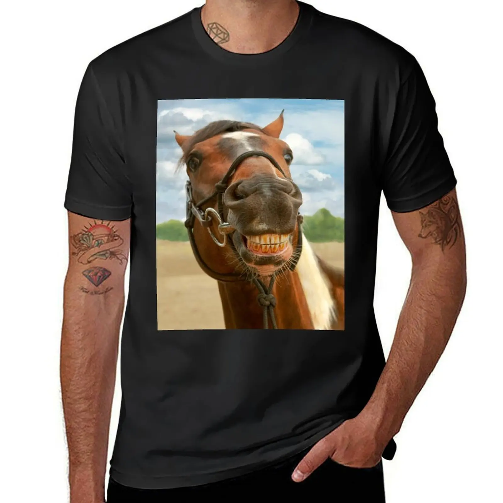 Animal - Horse - I finally got my braces off T-Shirt quick-drying shirts graphic tees summer top mens clothes