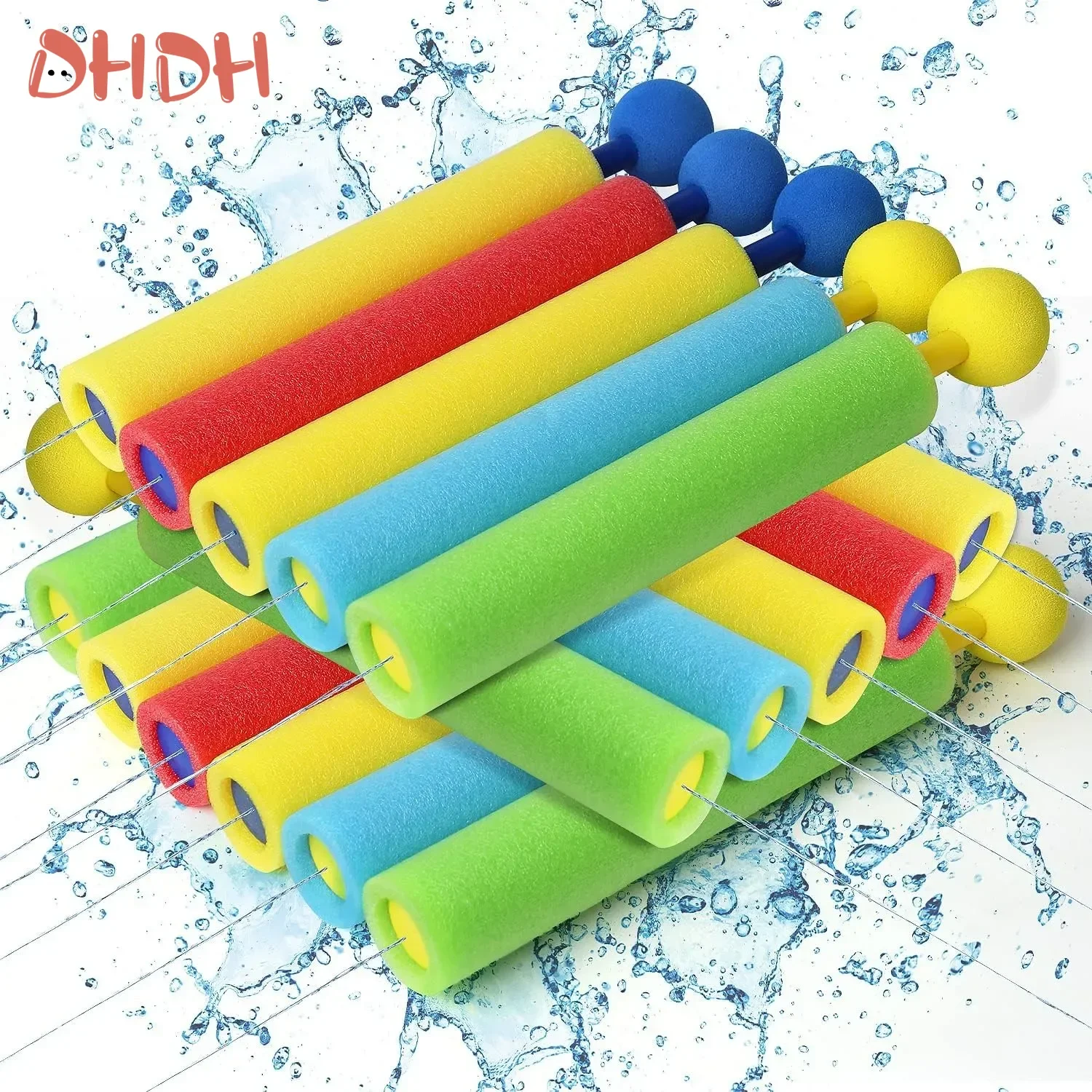 5/20 Pcs Kids Water Guns Set – Foam Bubble Sprayer Blaster with Detachable Nozzle,  Beach & Pool Summer Toys for Outdoor Play