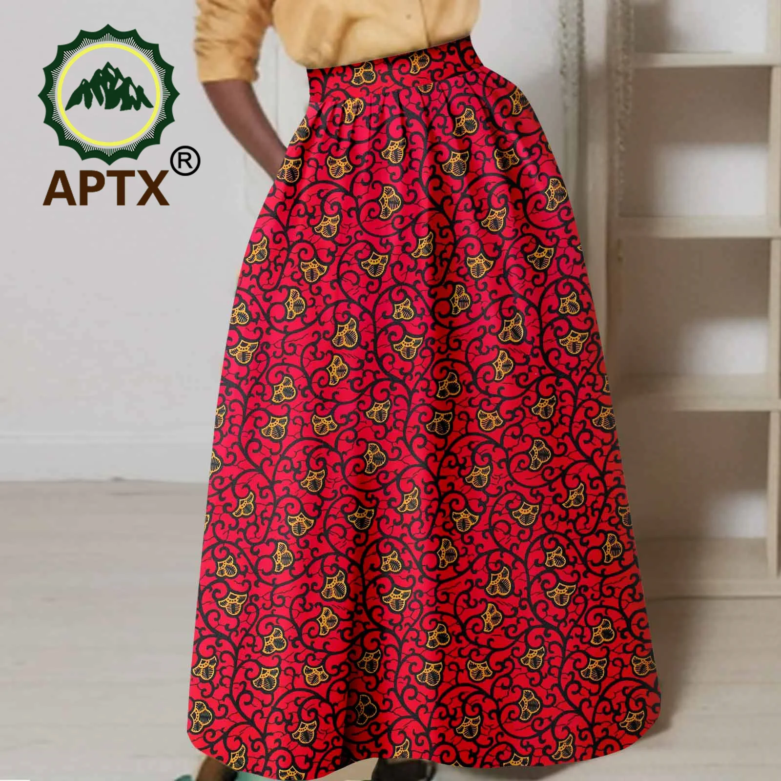 African Women\'s Summer Fashion Long Skirt Ankara Print High Waist Ankle Length Loose Skirts with Pockets Dashiki Casual