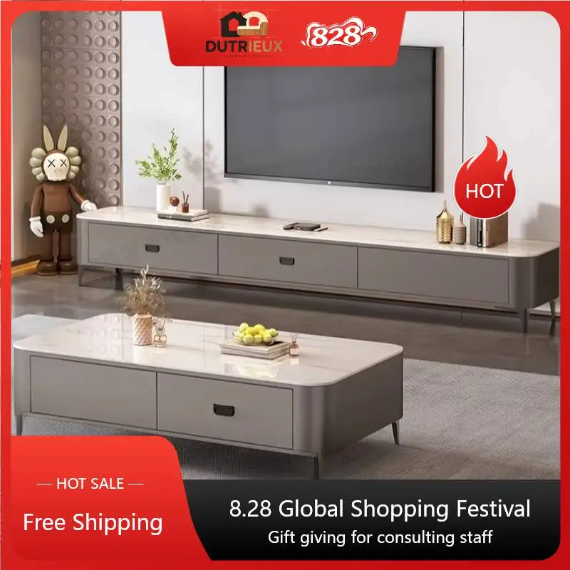 European White Coffee Tables Luxury Black Gray Designer Modern Coffee Tables Living Room Dining Mesa De Centro Sala Furniture