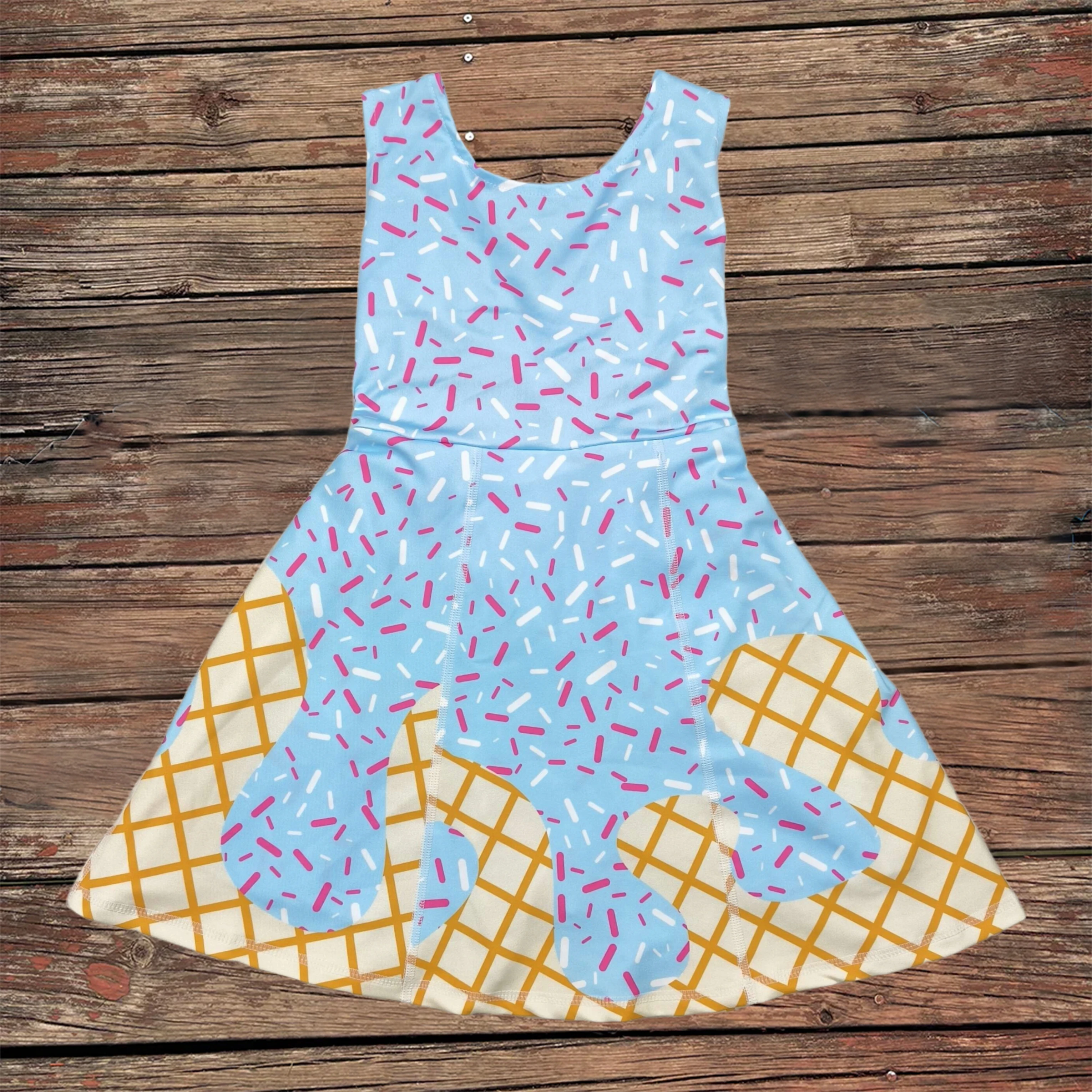 

Wholesale Baby Girl Blue Bows Flower Yoga Skort Toddler Knee Length Dress Clothes Infant Kids Sleeveless Active Wear Clothing