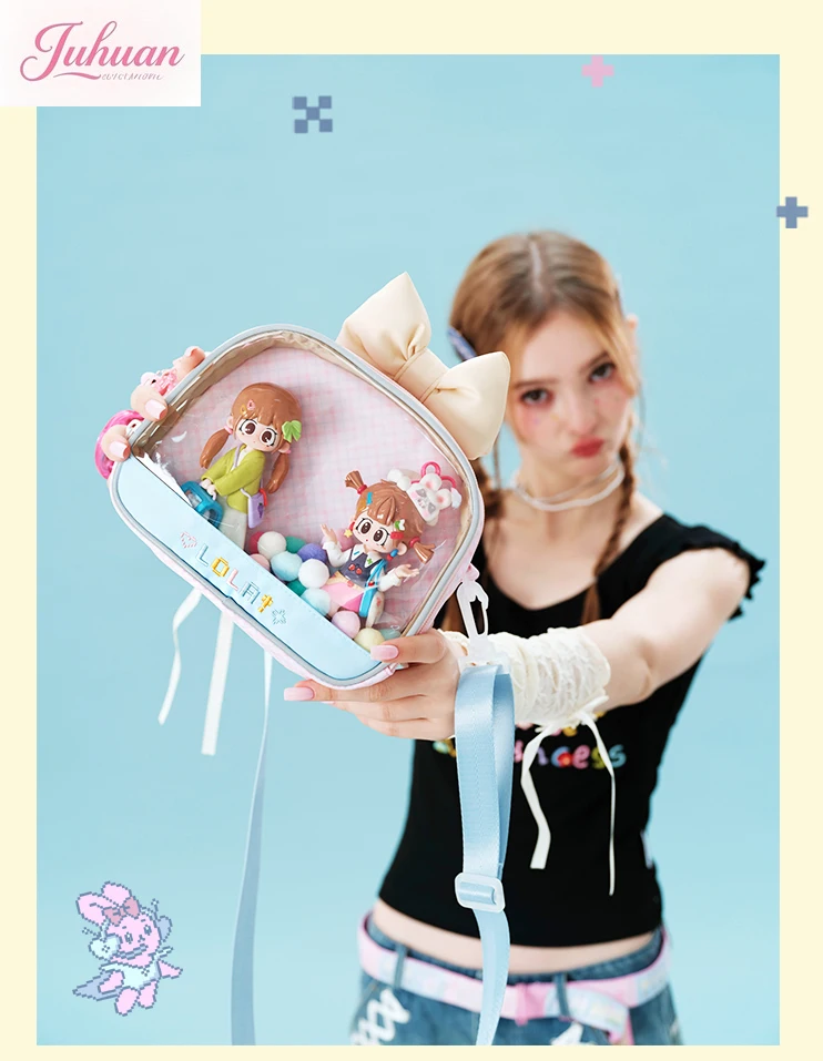 Kawaii اليابانية الحلو لطيف القوس Lta حقيبة المرأة الأصلية لوليتا Sharenting حقيبة صغيرة الغذاء بار الدخن الرسوم المتحركة حقيبة ساع فتاة