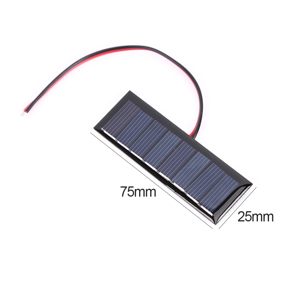 Solar Panel 4V 0.2W Mini 2-Wire Epoxy 8 Outdoor Travel Waterproof Rechargeable Cells for Solar Projects 3x1 inch