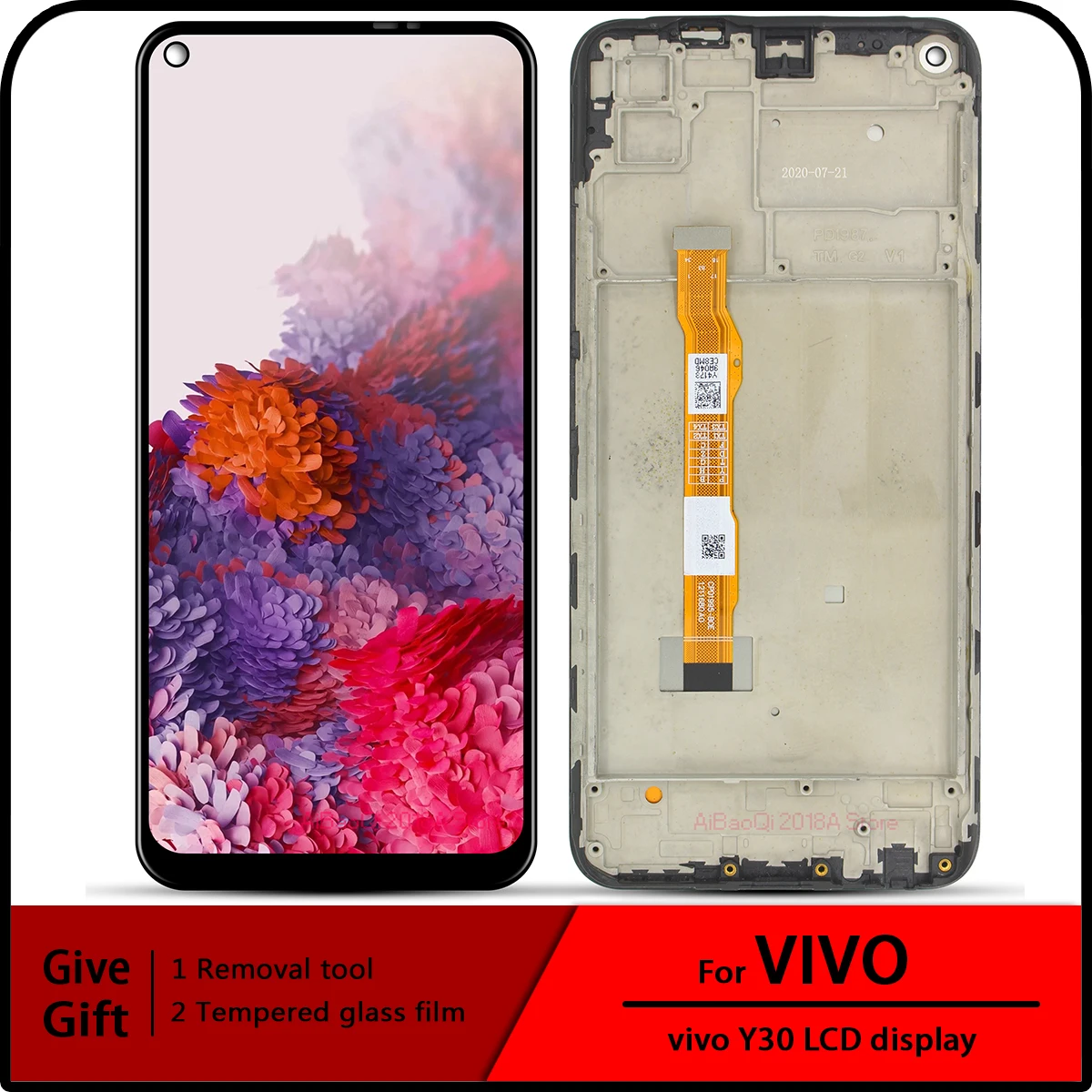 

Original For VIVO Y30 LCD Display Screen Touch Digitizer Assembly For 6.51 inch VIVO Y30 1938 V2034A With Frame Replace