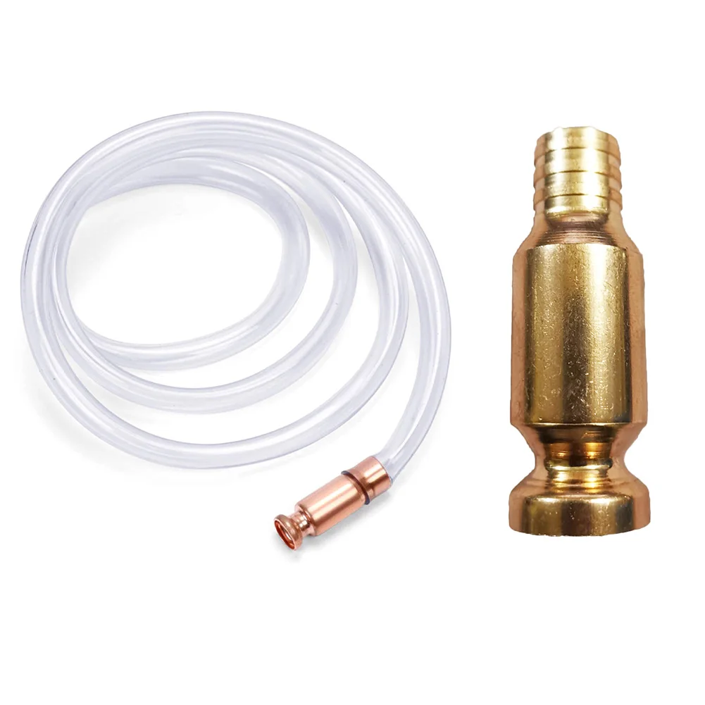 Red Copper Siphon Refueling Gas Siphon Pump Gasoline Fuel Water Shaker Siphon Safety Self Priming Hose Flexible Siphon Connector