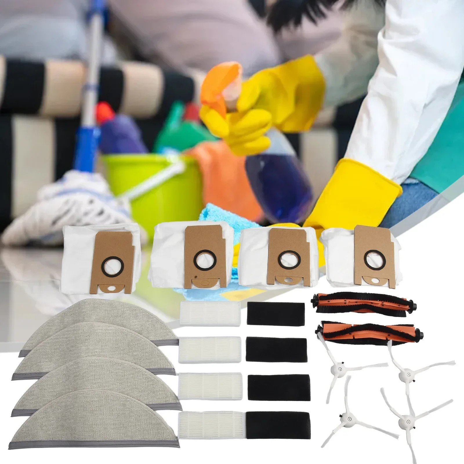 

Side Brush Filter Dust Bags For Durability Main Brush Mop Rag Cloth R1 / R1A / R1 Pro S1 Robot Vacuum Cleaner Parts