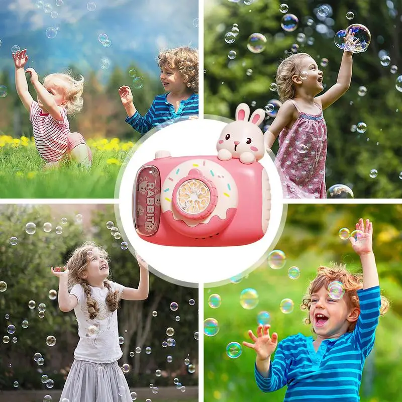 Bubble Machine Light รูปกล้องอัตโนมัติ Bubble ของเล่นการ์ตูนน่ารัก Bubble Blower แบบพกพาของเล่นเด็กสําหรับเกมกลางแจ้ง