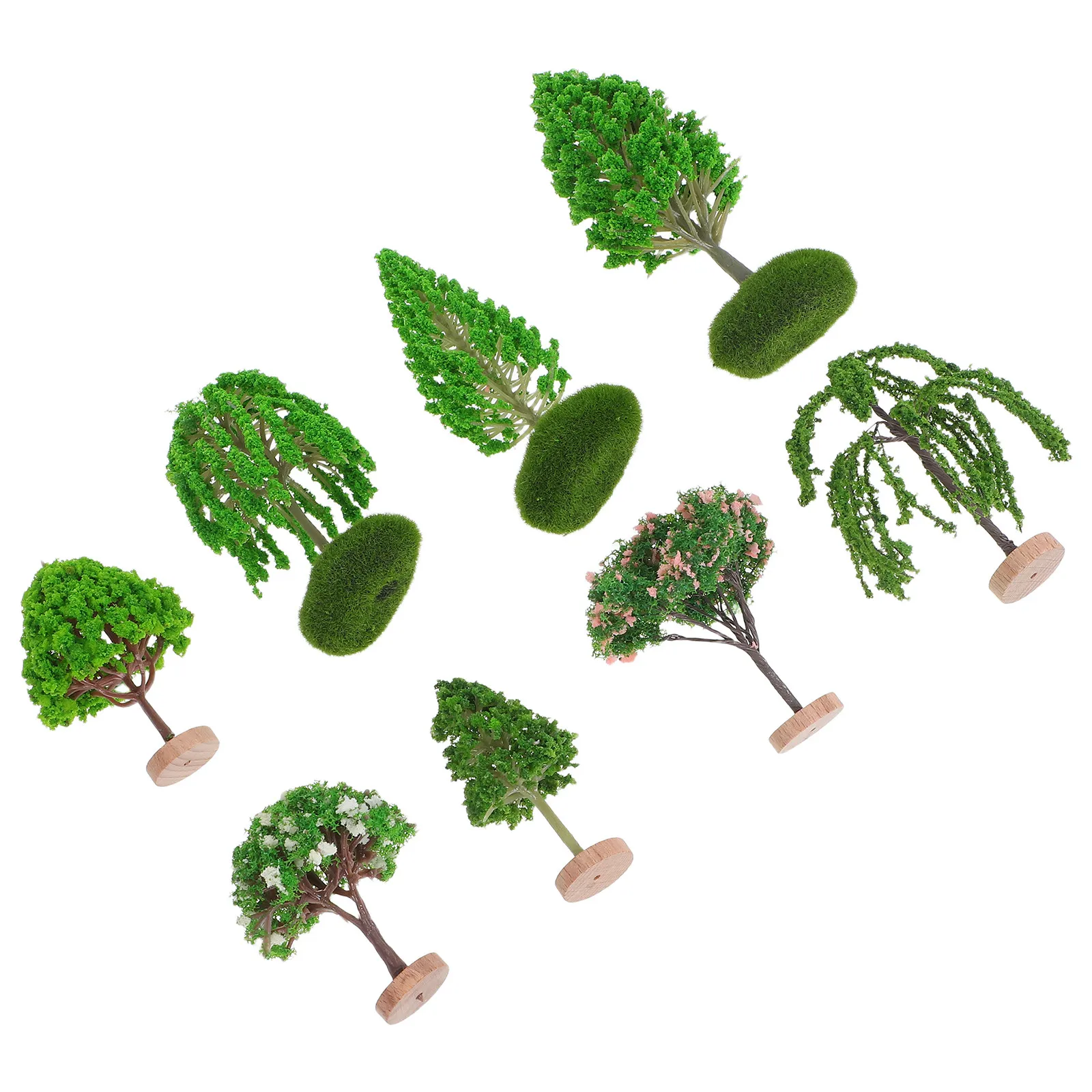 

8Pcs Realistic Simulation Tree Artificial Miniature Landscape Decoration Sand Table Layout Modeling Prop for Train Scenery