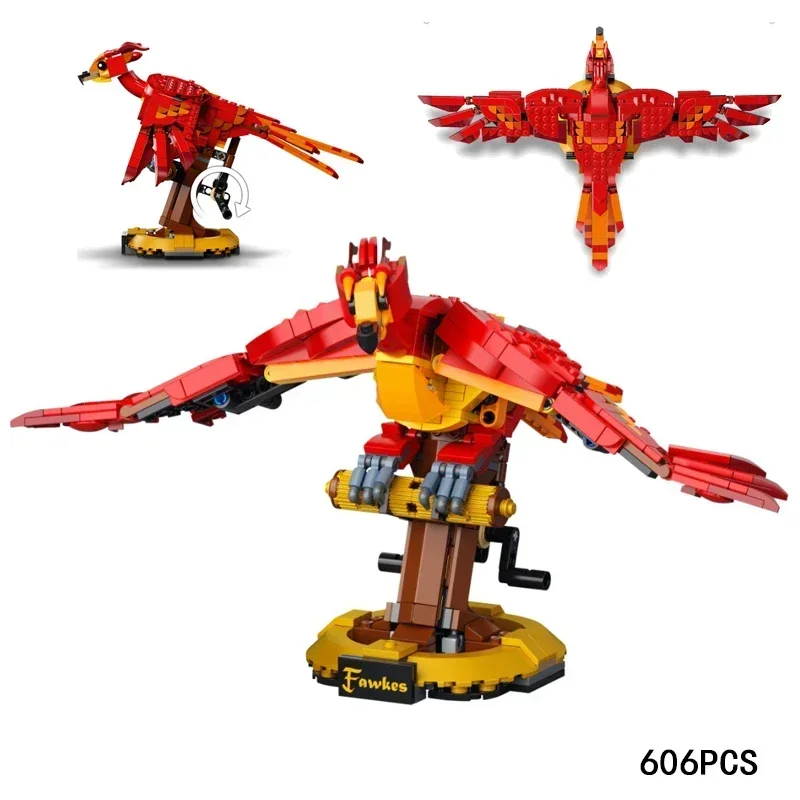 Magic World Animal Magician Flaming Phenix Mini Bird Building Block Children's toys Christmas Gifts view 2