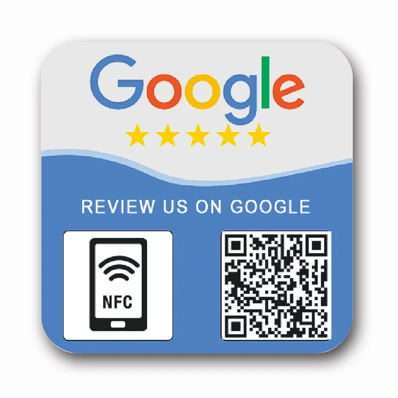 Custom Printing NFC plate Customized Printed NFC Plaque Acrylic PVC Material Quick Link to Google Review Page