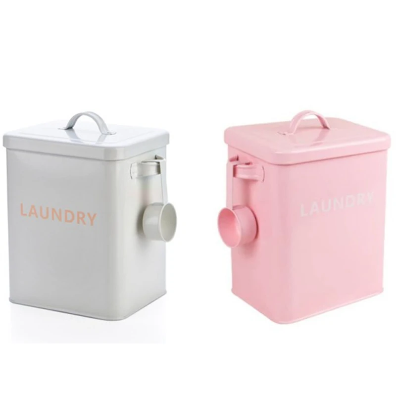 Laundry Powder Canister With Scoop Storage Bucket Sealed Rice Bucket Washing Powder Bucket Grain Storage Bucket