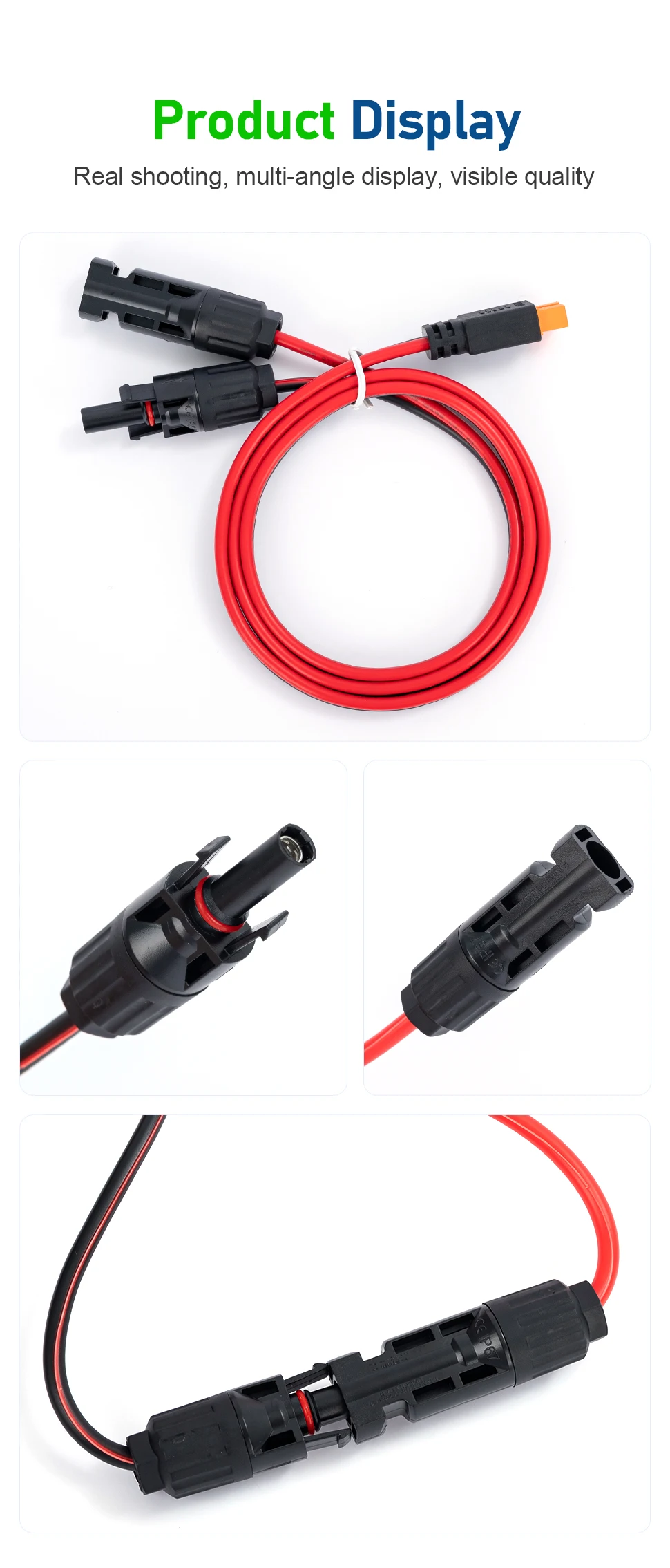 10AWG 12AWG XT60 Anti-Spark Solarkabel PV-Verbindungskabel für LiPo-Akku Solarstromsystem - Langlebiger PV-Steckverbinder – Detail 9