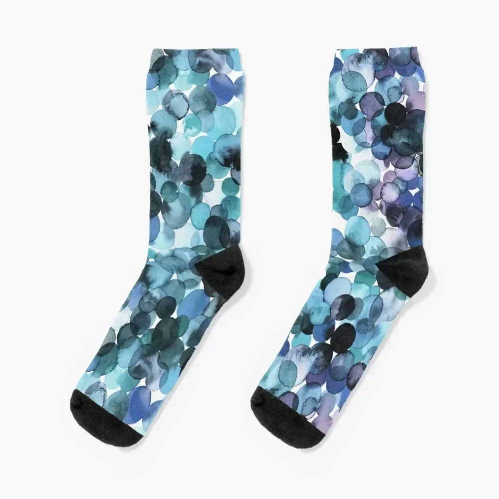 

Blue Watercolor Polka Dots Socks custom essential FASHION luxury Socks Women Men's Crossfit Rugby Novelties Male Socks Women's