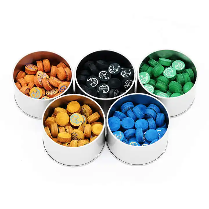 

50pcs 6 Layers High Quality Nicest Billiard Pool Tip 14mm With Different Colors Billiard Pool Cue Tips