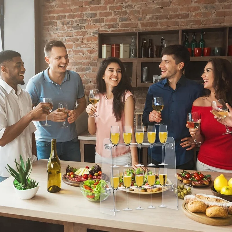 Acryl Champagner Glas halter stehen 2 Tier Champagner Wand mit 10 Slots Champagner Stand halter für Party Arbeits platte