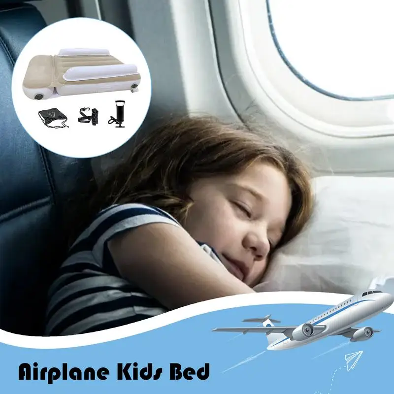 Airplane Kids Bed Travel Bed Sleep Air Matt Portable Car Seat Extender Inflatable Toddler Plane Bed for Comfortable Plane Travel