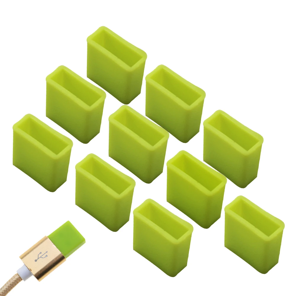 10 Stück USB-Stecker Silikons topfen kappe zum Laden der Verlängerung Übertragung Datenleitung Kabel USB-Schutz Anti-Staub-Abdeckung – Detail 6