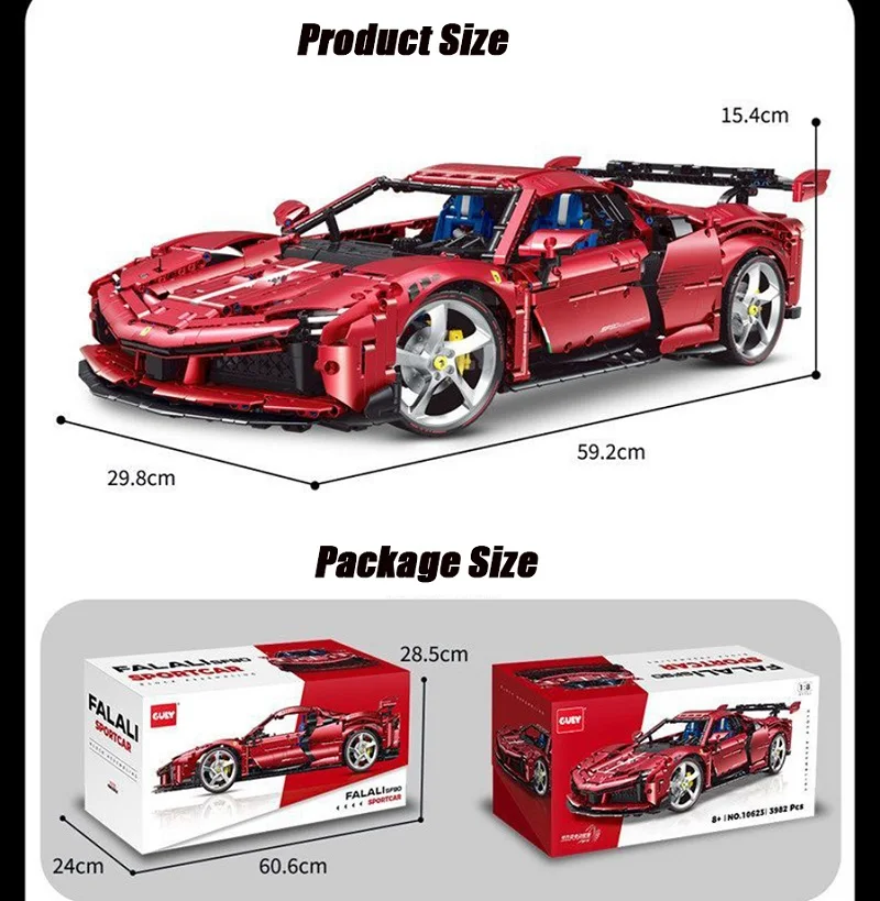 

Original Box Technical Series SF90 Super Sport Car Building Block City Racing Vehicle Model Bricks Toys For Kid Birthday Gift