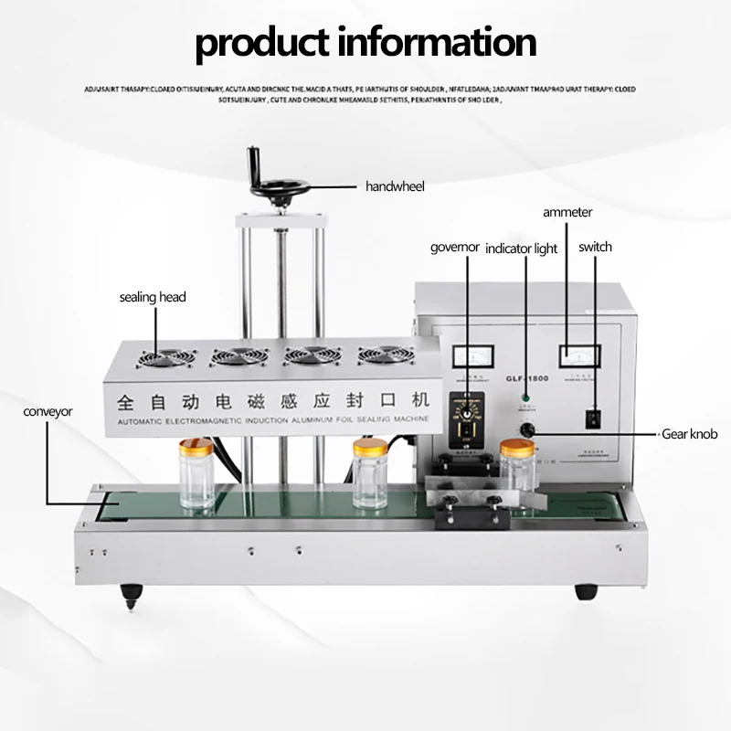 1800W Electromagnetic Induction Aluminum Foil Sealing Machine Commercial Honey Plastic Bottle Induction Electric Sealer GLF-1800