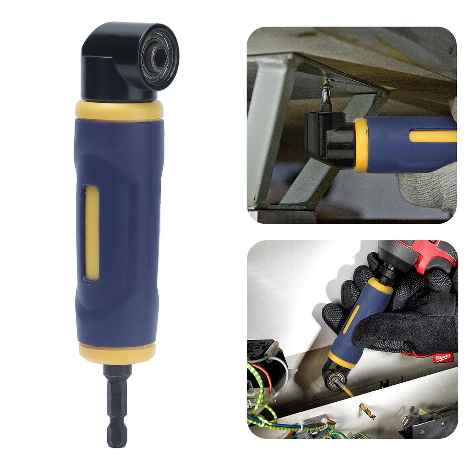 

Right Angle Drill Adaptor 90 Degree Yellow Blue Drills Attachment Extension Driver