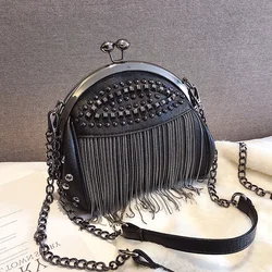 Tassel Shell Crossbody Messenger Bag Bags for Women 2022 Small PU Leather Lady Chain Brand Shoulder Bags Handbags Purse