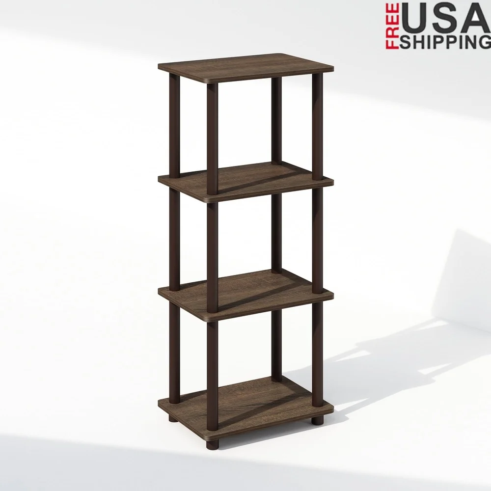 

Компактный 3-уровневый торцевой столик Орехово-коричневый Простая сборка Приставной столик для хранения Небольшие помещения Прочный композитное дерево Для использования в помещении