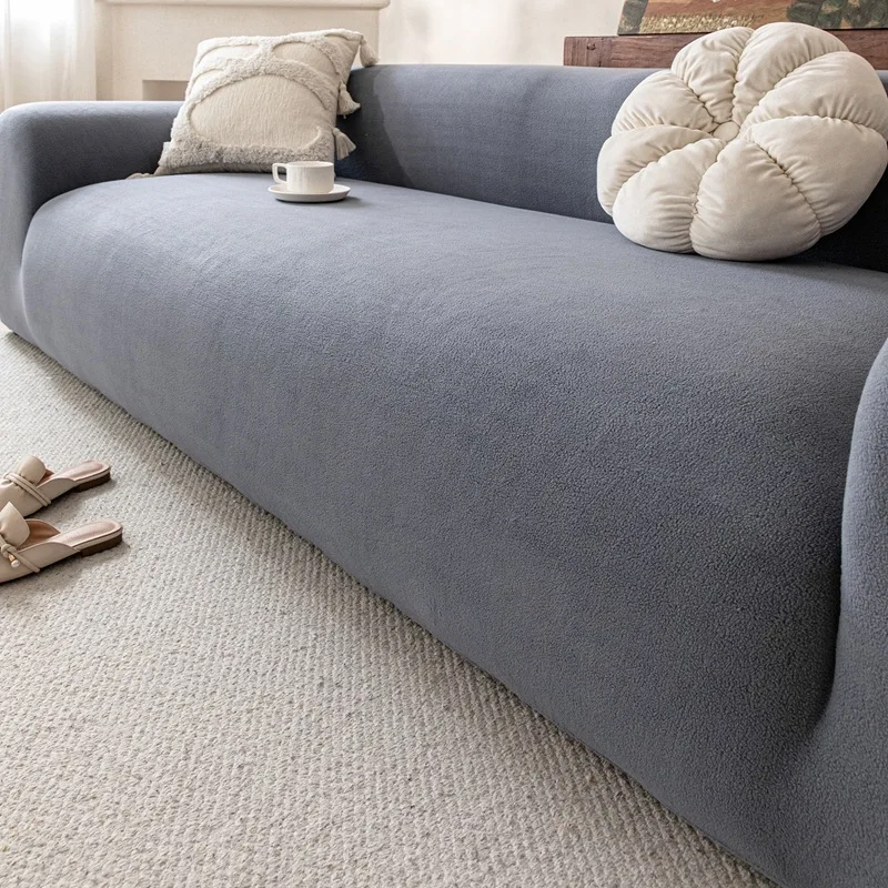 Stretch Sofa Slipcover Solid Color Sofa Couch Cover Soft Non-slip Dustproof Furniture Protector for Living Room Home Decor image 3