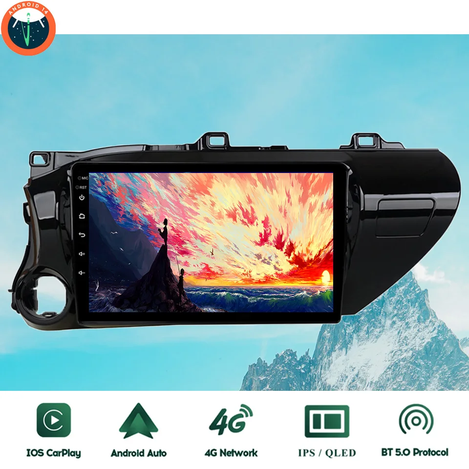 

8G+128G Android 14.0 Car Autoradio PC Tablet GPS DVD Cassette For TOYOTA HILUX 2016 2017 2018 2019 2020 WiFi BT Head Unit Auto