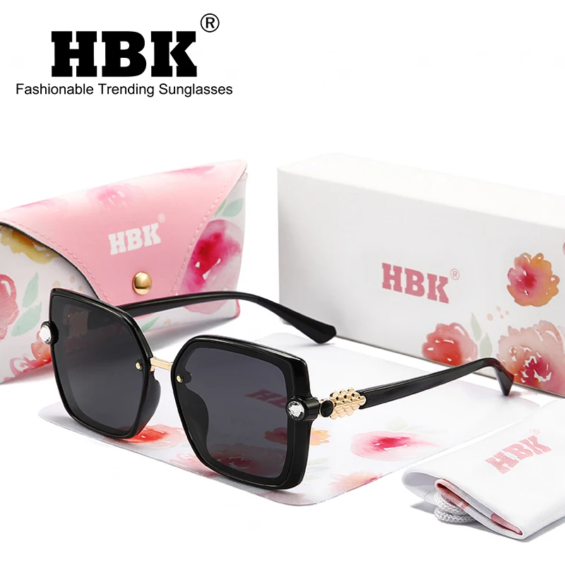 

HBK 2022 New Polarized Rhinestone Female Sunglasses Gradient Driving UV Protection Luxury Lady Sun Glasses Senior Retro Shade