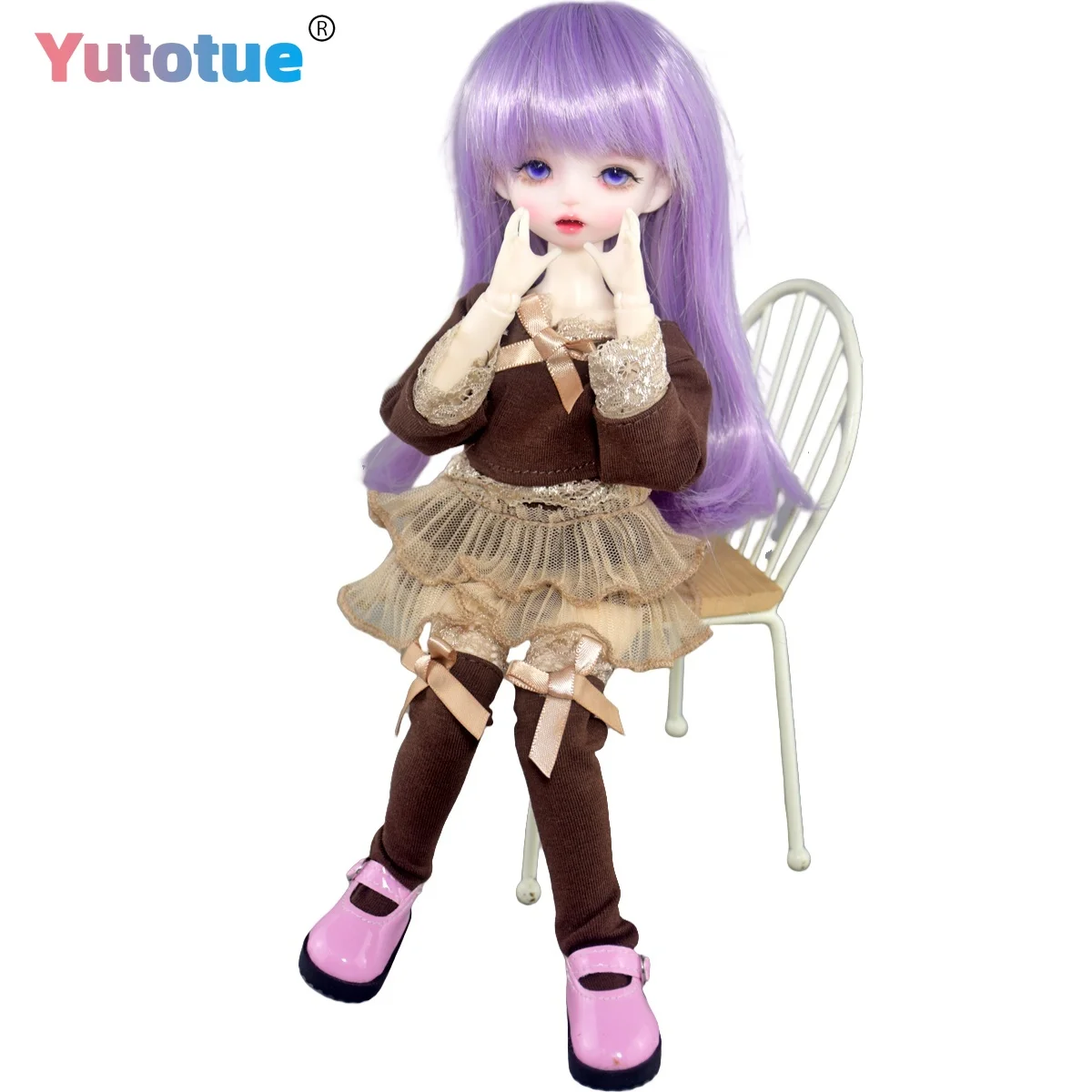 

YUTOTUE 30cm Height Girl Doll Toy Handpainted Makeup Lifelike Clothes Shoes Wig All Included Kids Gift