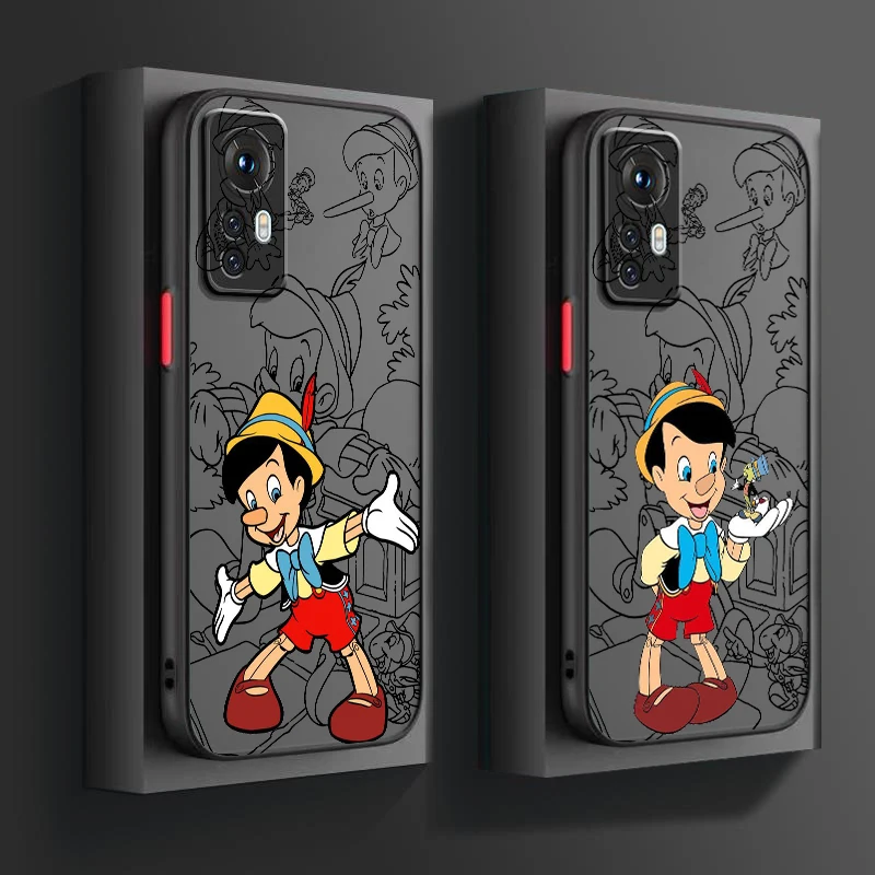 Disney Pinocchio Cute Frosted Translucent For Xiaomi Mi 13 12 12T 11T 11 11i 10T 10 9T Pro Lite Ultra 5G Cover Phone Case