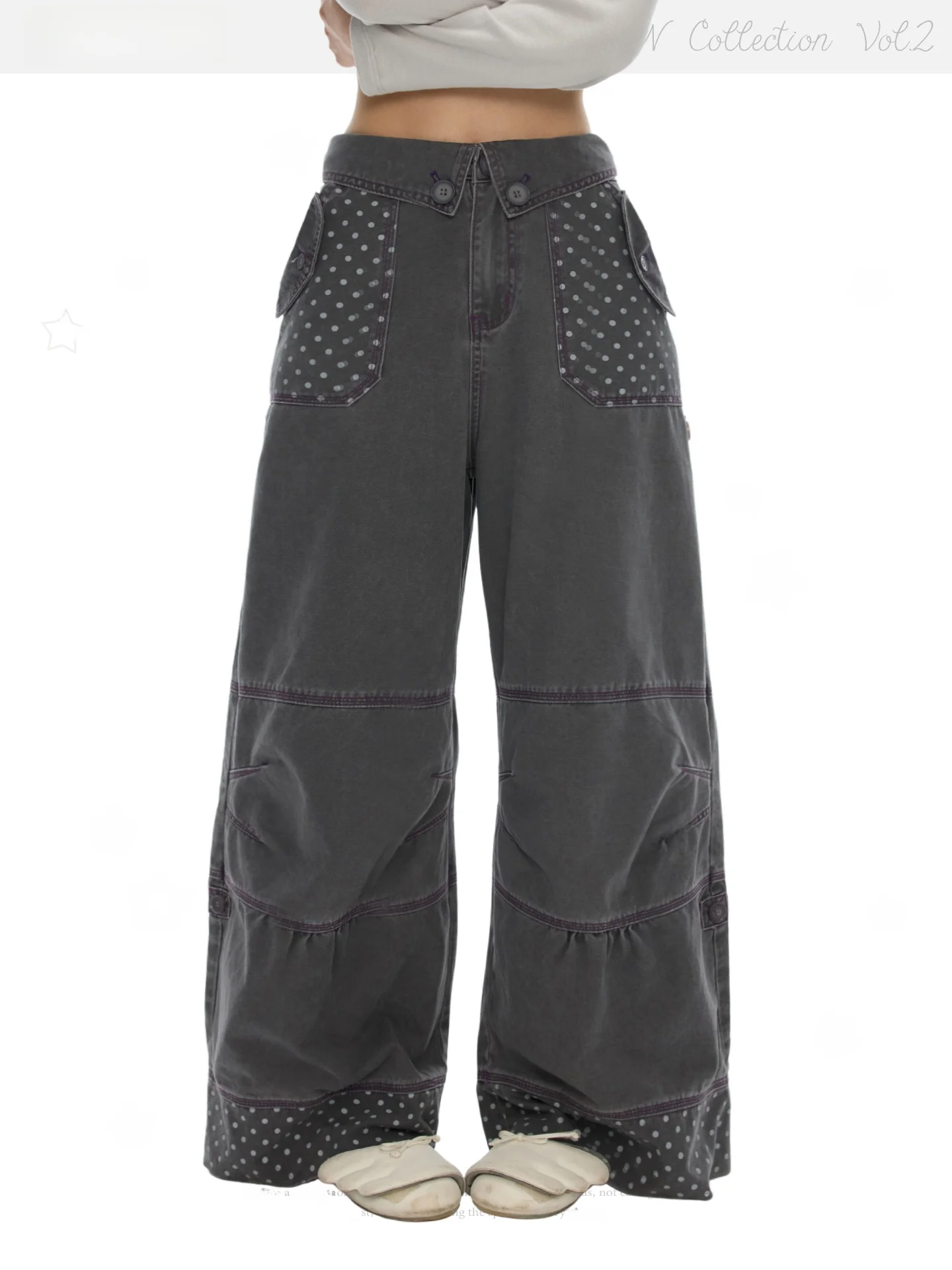 Casual Pure Cotton Checkered Work Pants Women's Autumn Fashion Betweenand BT6Q510 Natural Waist Cotton Blend Casual Trousers