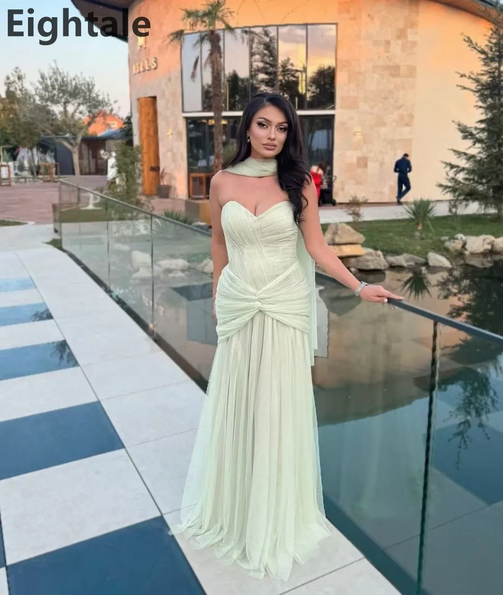 Eightale 2025, mintgroen tule galajurk zeemeermin lieverd maxi-avondjurk dames formele feestjurk op maat