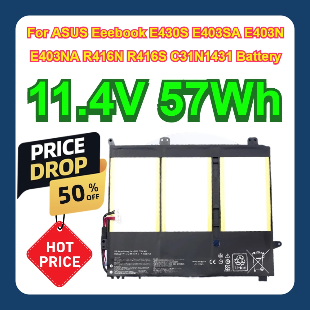 For ASUS Eeebook E430S E403SA E403N E403NA R416N R416S C31N1431 Battery