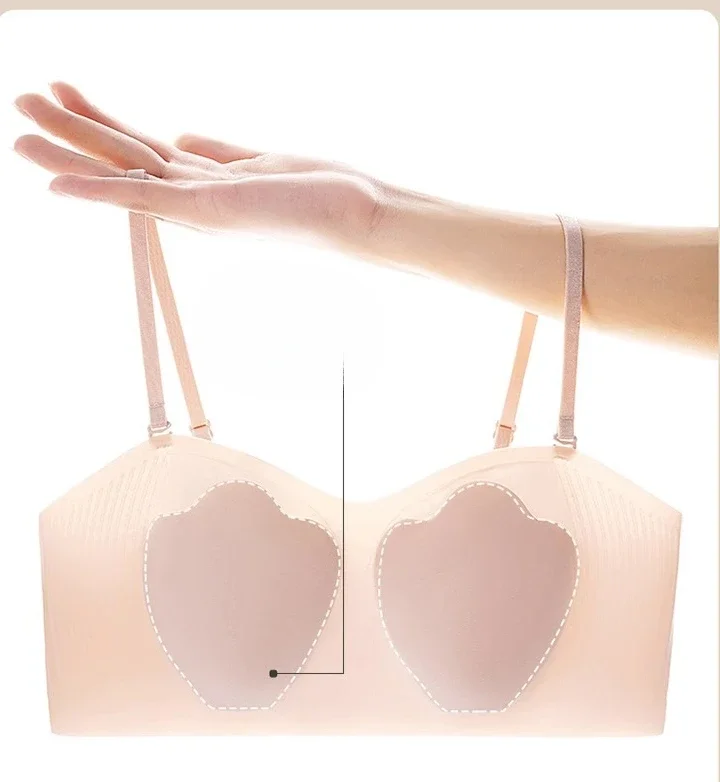 

Sexy Strapless Tube Top Underwear For Women With Small Chest, Thin Push-Up Bra, Invisible, Large Chest, Small Bra
