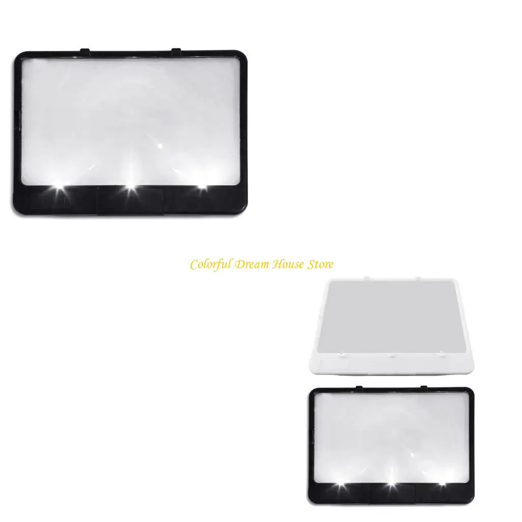 

Glass with Light Amplifier Loupe Enlarged Expander Stand Holder for Elderly People Reading Books