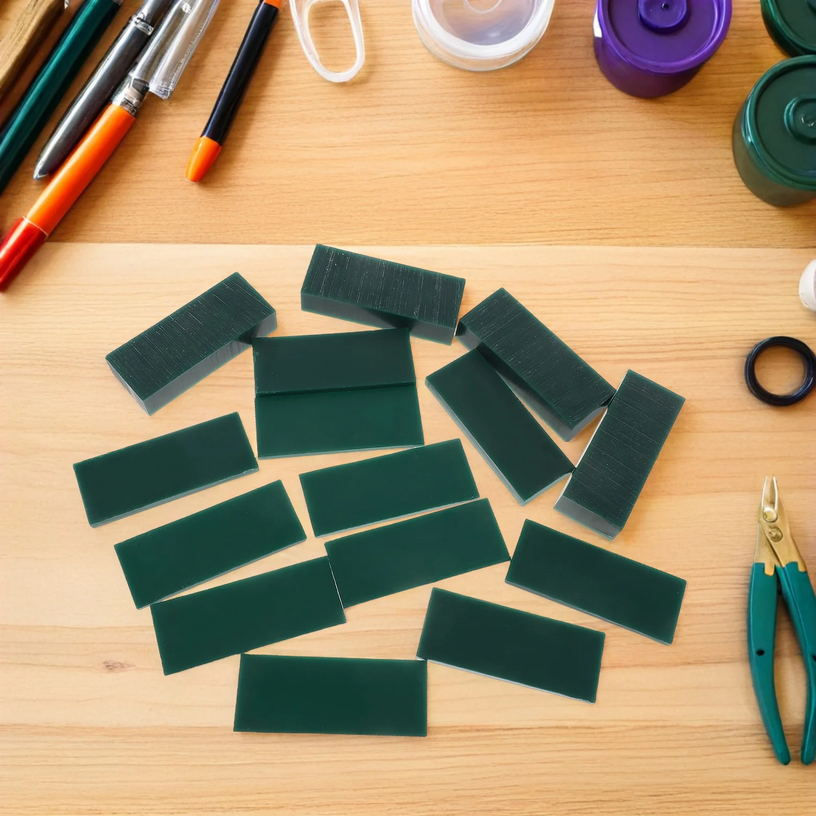 

15Pcs Jewelry Carving Wax Sheets Green Sliced Heat Resistant for Detailed Mold Making DIY Jewelry Crafting Accessories
